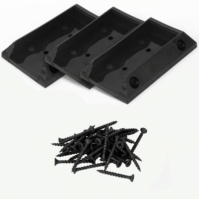 Paquet de 40 connecteurs de support de garde-corps pour terrasse, 2 "x 4" supports de poteau en bois à main courante avec 240 vis noires pour clôture d'escalier, noir