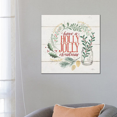 Seasons Greetings III 1 Piece Wrapped Canvas Wall Art