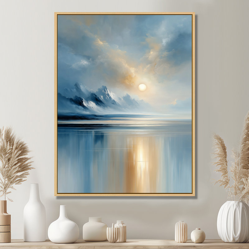Reproduction d'art sur toile encadrée, paysage jaune, H 32 po x l 24 po, Cadre flottant, Natural