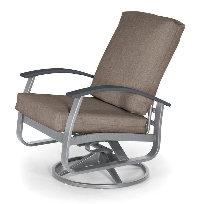 Belle Isle Outdoor Swivel Lounge Chair, Canvas Navy Sunbrella® Canvas, Classic Graphite P30, Textured Snow