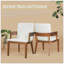 Modern  Wood & White Glossy PU Leather Upholstered Dining Chairs Set Of 2