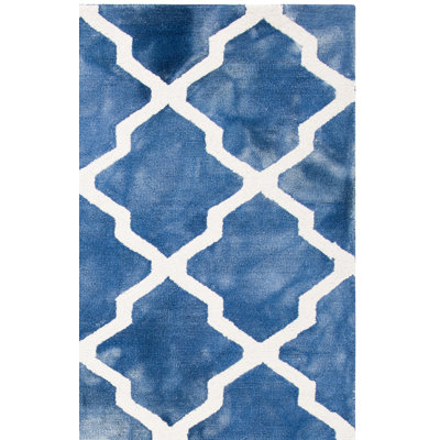 Tapis géométrique en laine touffeté à la main Dip Dye