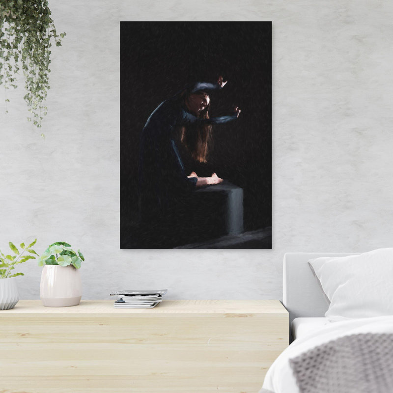 «A Black Ballet Girl On Stage», reproduction d'art graphique sur toile tendue 1 pièce, H 36 po x l 24 po