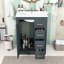 Meuble-lavabo 3 tiroirs avec lavabo en céramique et 1 porte-1234415606
