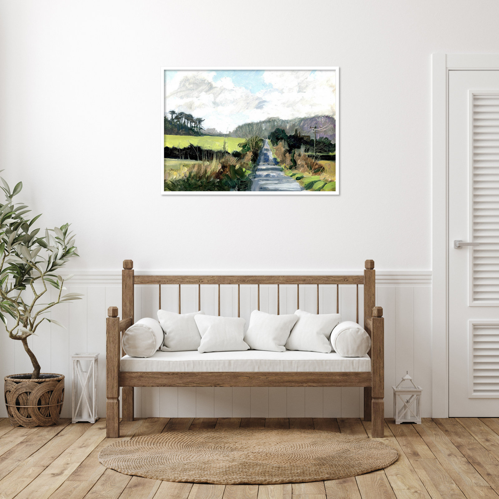 Ceylon "Ripple Lane" Print by Clive Metcalfe, White, 30" H x 41" W x 1" D