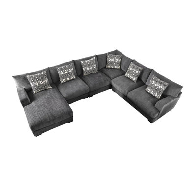 Saliou Upholstered U-Shaped Sectional Right Hand Facing