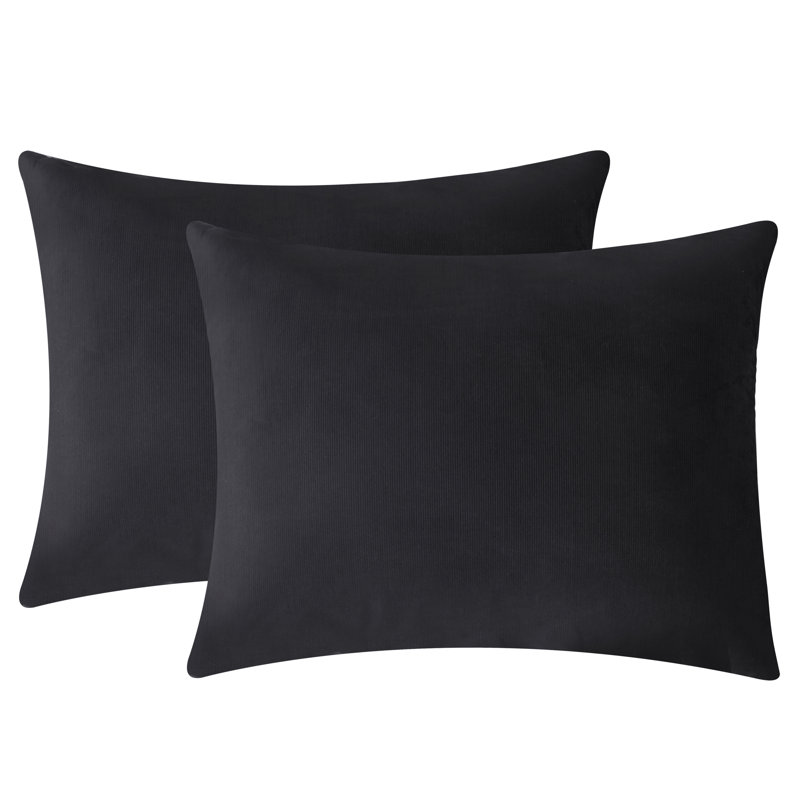 Kiron Valletta Duvet Cover Set, King Duvet Cover + 2 King Shams, Black