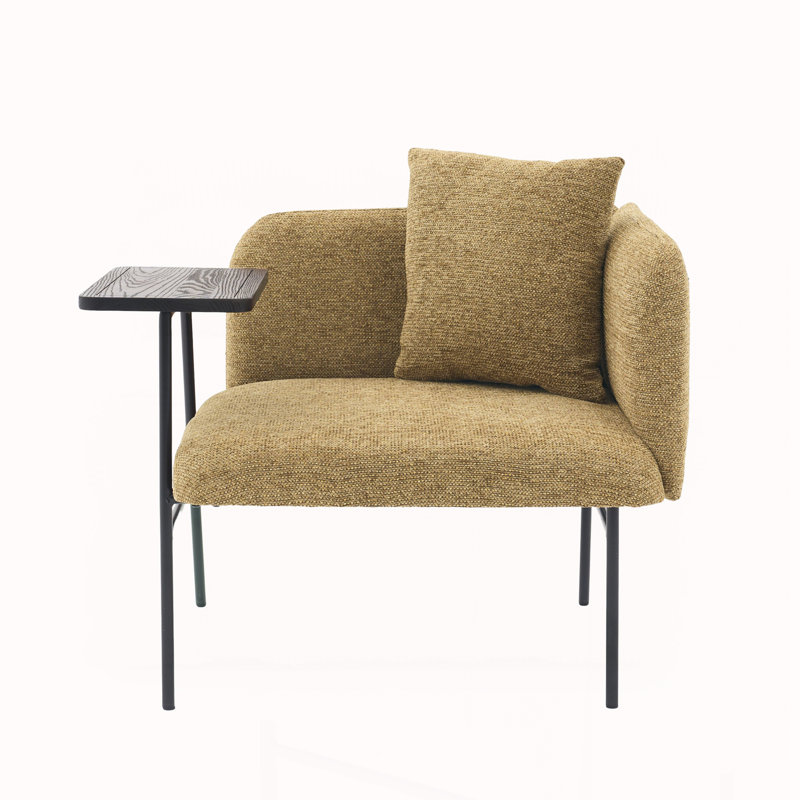 Lounge Relaxing Chair with Small Table and Back Pillow, Yellow