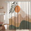 Rideau de douche Mid-Century Boho Mountain Sunset Art avec 12 crochets-1380374040