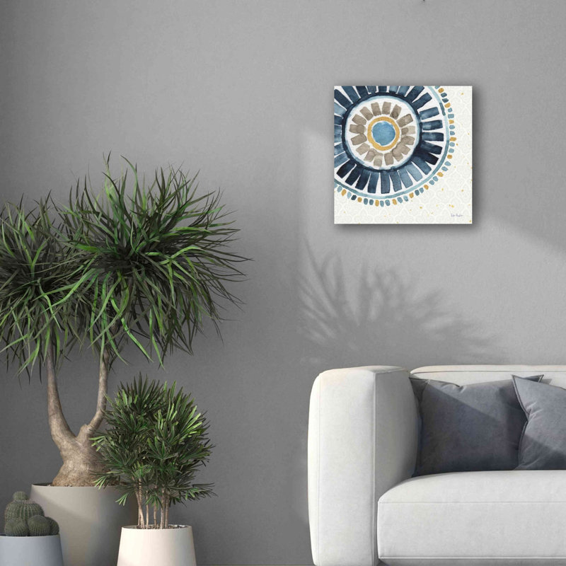 «Indigold XVII» par Lisa Audit, art mural sur toile, H 18 po x l 18 po x P 0,5 po, Toile tendue