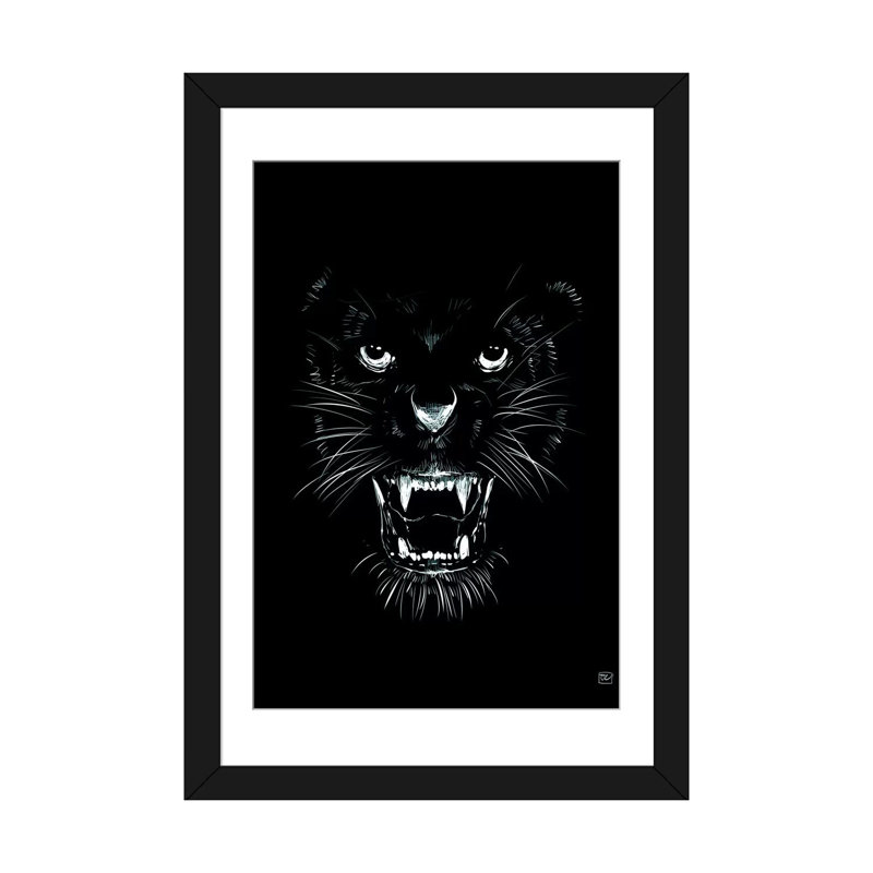 « animaux » par giuseppe cristiano, peinture sur toile tendue, H 32 po x l 24 po x P 1 po, Papier d'art encadré noir, Blanc