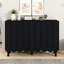Armoire de rangement noire avec portes ondulées, tablettes réglables pour le buffet de la salle à manger et de la cuisine, décoration robuste