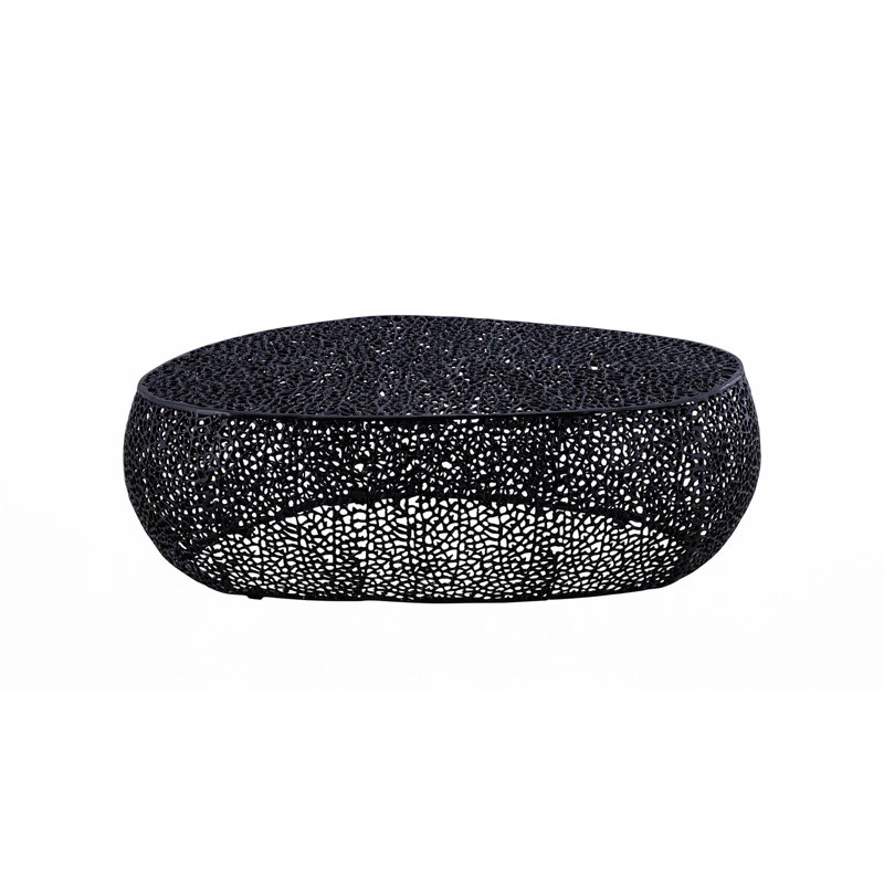 Table basse ovale, Noir