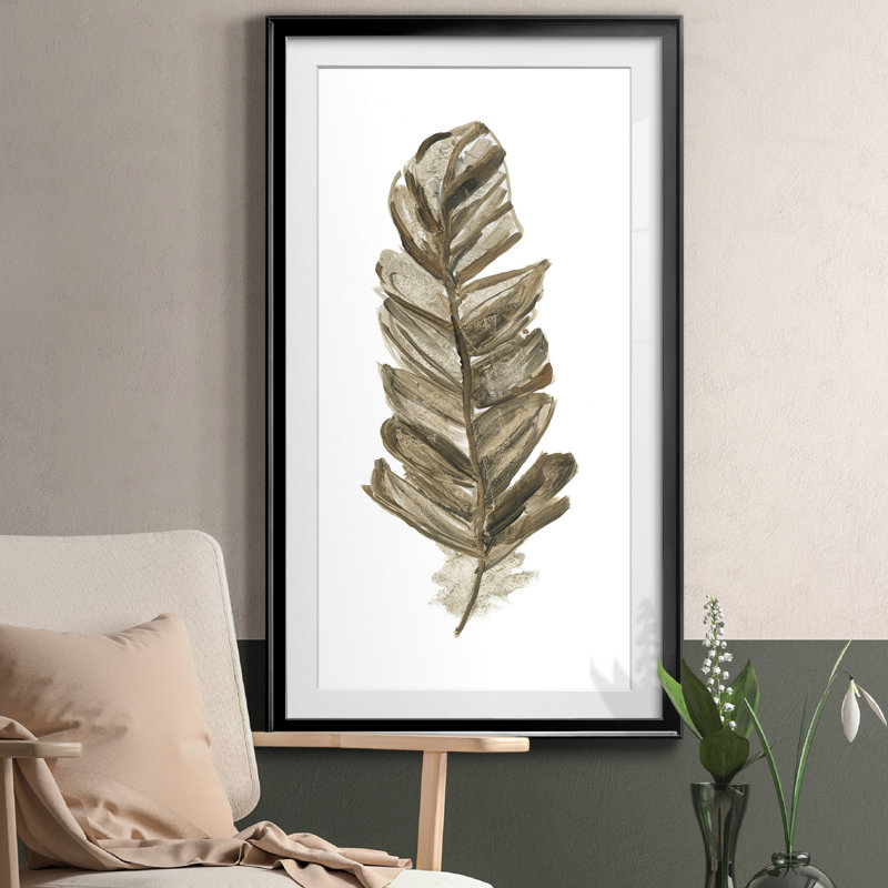 Soft Feather III - impression encadrée sur papier, Papier noir, H 10,5 po x l 18,5 po x P 1,5 po