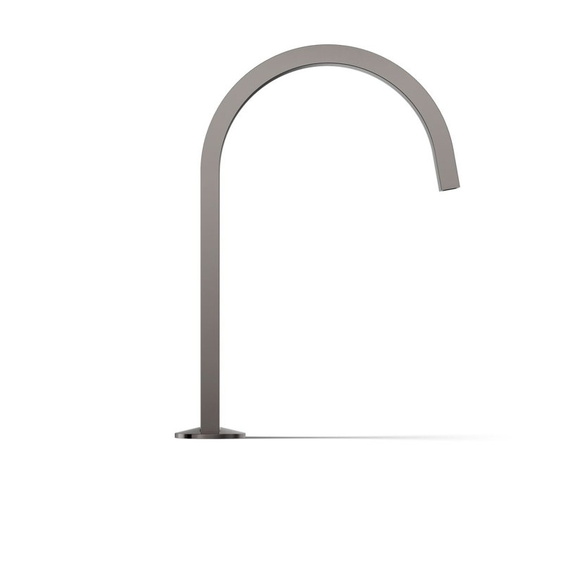 Components Deck-Mount Bath Spout with Ribbon Design, Vibrant Titanium