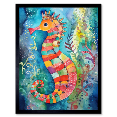Seahorse In Aquatic Plants - Single Picture Frame Print