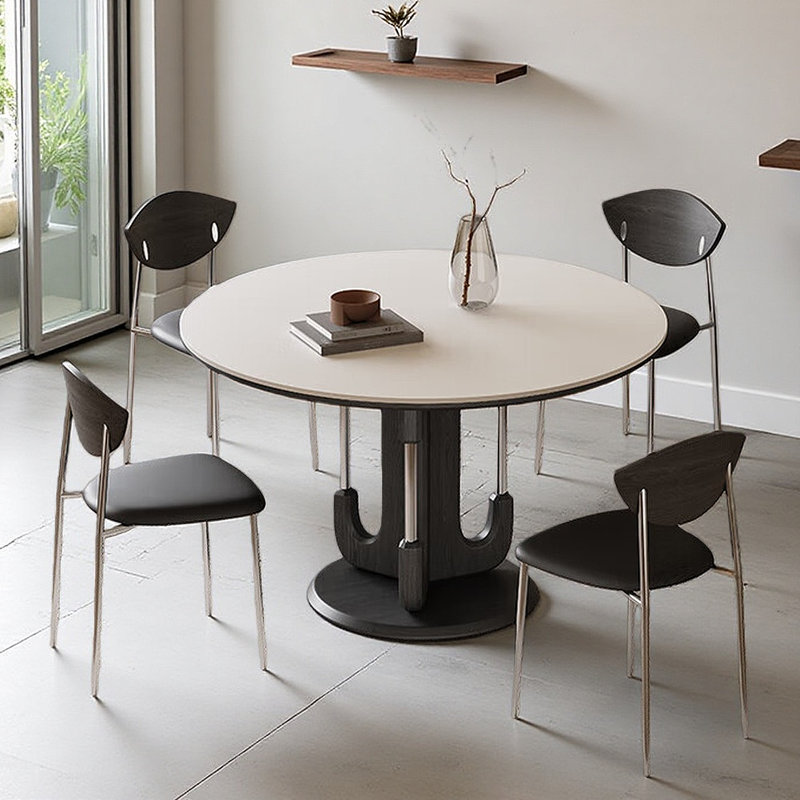 Table de salle à manger française, Blanc/Noir