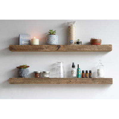 Joao 2 Piece Solid Wood Floating Shelf