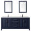 Ensemble de meuble-lavabo double 80 po avec dessus en quartz et miroir Daria-100481391-100501997-100481393