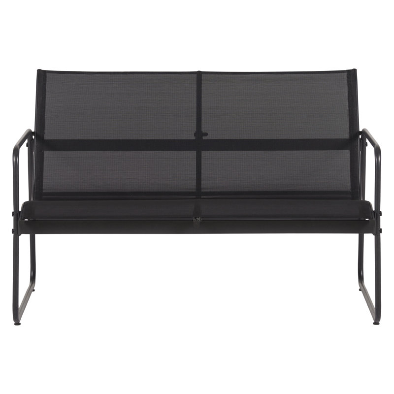 4 Person Seating Group with Textile Seats, Black