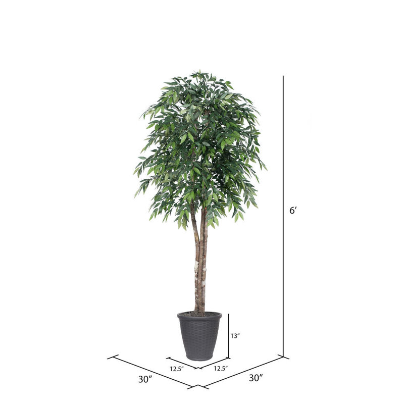72'' Faux Tree in Pot, Gray