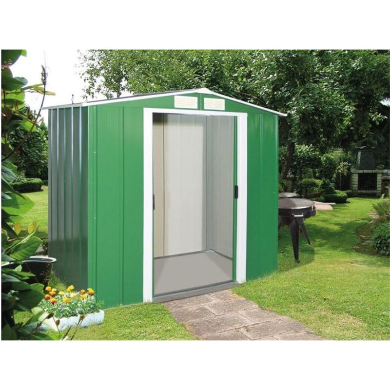 Salford Metal Garden Shed, 8ft. x 8ft., Green