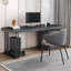 Bureau froncé rectangulaire gris foncé + bois manufacturé + acier au carbone avec bureau à 4 tiroirs-108471281-108471279