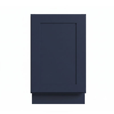 Blue Shaker Kitchen Base Cabinet, Solid Birch Frame & Plywood Construction, Soft-Close Hardware, Adjustable Shelf & Modular Sizes