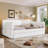 Queen Size Upholstered Platform Bed with USB and Trundle-2029838368