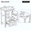 Meuble-lavabo de salle de bain avec lavabo en céramique, pieds en bois massif, meuble-lavabo autoportant avec armoire de rangement, tiroirs et portes à fermeture en douceur, support de rangement-1050176486