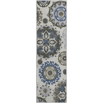 Premium Machine Washable Prisco Pewter Rug