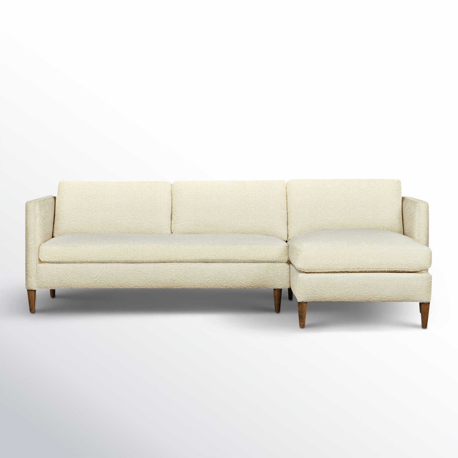 Clifford Chaise Sectional, Davis Pearl Performance Bouclé, Right Hand Facing