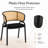 Mid-Century Modern Velvet Dining Chair with Cane Rattan Back, Luxury Boho Accent Chair with Stainless Steel Legs for Kitchen & Bistro-1404574334-1365189870