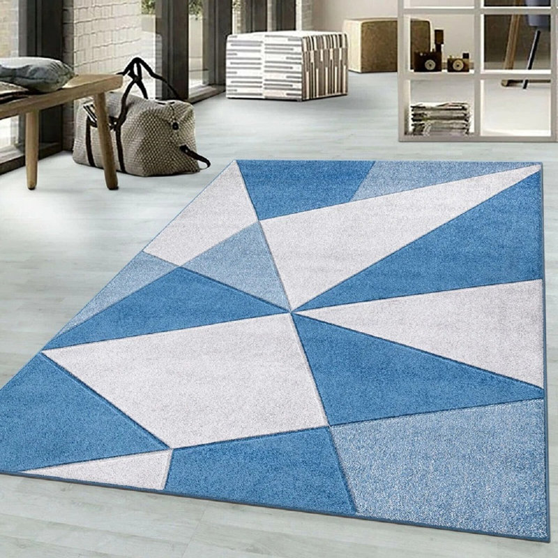 Geometric Large Area Rug for Living Room, Bedroom Carpet, Hallway Runner & Kitchen Floor Mat, Runner 60 x 220cm