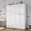 Armoire penderie en bois 4 portes avec 2 tiroirs-453286220