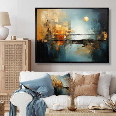 Teal Orange Bold Energy I - Dams Canvas Wall Art