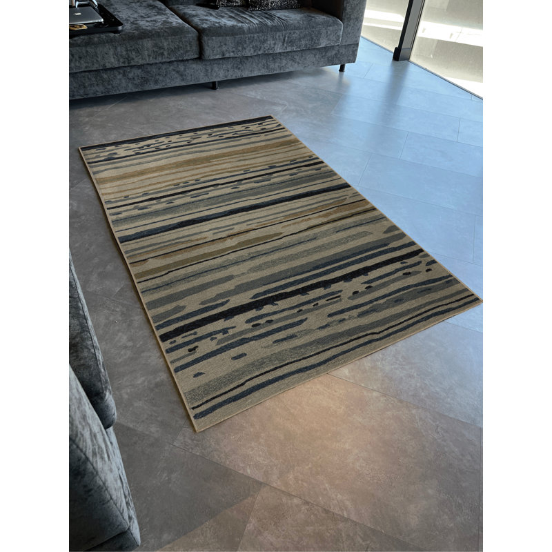 Multicolor Stripe Line Abstract Pattern Creative Modern Decorative Rug, Runner 3'3.37" x 6'6.74"