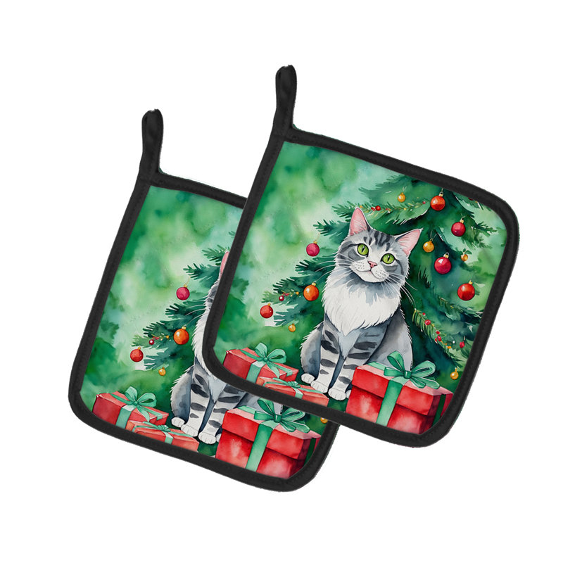 Paire de porte-pots Foldex Exotic Fold Cat by the Christmas Tree