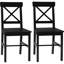 2 Dining Chairs, Modern Style, Black Wooden Cross Back, Stable & Easy To Purge Chairs Pair, Solid Sanitize