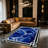Marble Pattern Area Rug, Modern Abstract Veined Floor Carpet with Decorative Border, Soft Washable Low-Pile Rug for Living Room, Bedroom, Dining Room, Office-1670329132-1670685937
