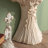 Brown+White Solid Wood Console Table