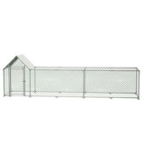 Elske Metal Chicken Run Coop, Walk-in Cage with Waterproof & Anti-UV Cover Lockable Door Design