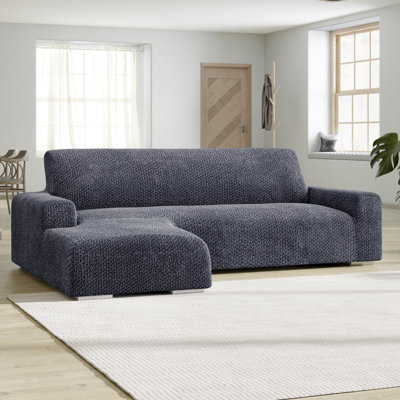 Housse pour canapé modulaire extensible - Douce au toucher et facile à nettoyer - Collection Velvet (méridienne gauche)