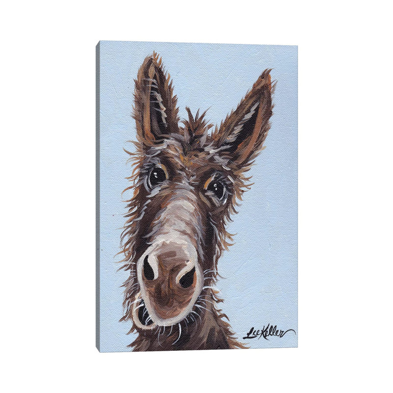 Rufus The Donkey by Hippie Hound Studios - Wrapped Canvas Print, 20.32 cm H x 30.48 cm W