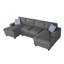 Canapé modulaire confortable en forme de U avec coussins moelleux et sièges polyvalents gris foncé-1345486393
