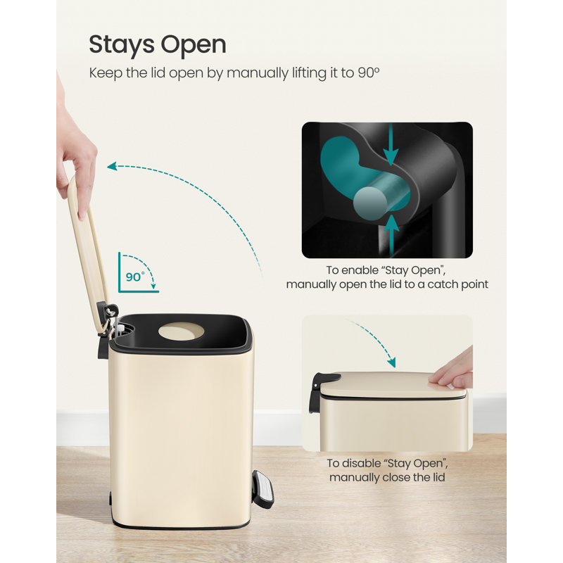 Steel Step On Kitchen Trash Can - 6L