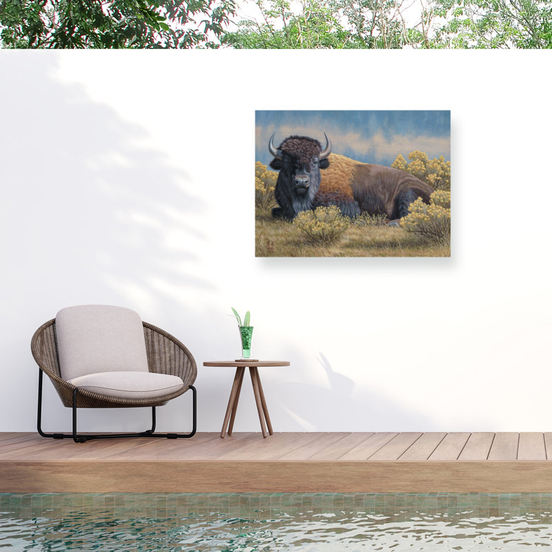 Jeff Hoff, toile de bison jaune monarque pour l'extérieur, H 14 po x l 19 po