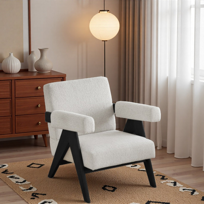 Modern Simple Single Leisure Chair for Relaxing., Black, White