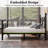 Queen Elegant Metal Platform Bed with Dragonfly Headboard and Footboard, Sturdy and Stable Structure & Under-bed Storage, Easy Assembly, Black-36656542-36656541