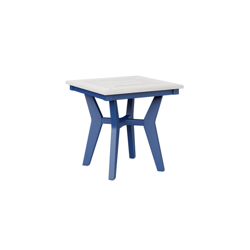 Mayhew Outdoor Square Side Table, Pacific Blue, Seashell